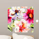 Seamless Wallpaper with Flowers Wall Decal