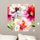 Seamless Wallpaper with Flowers Wall Decal
