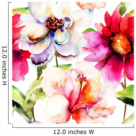 Seamless Wallpaper with Flowers Wall Decal