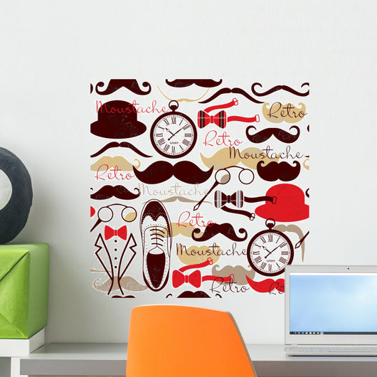 Retro Vintage Seamless Pattern Wall Decal Design 1
