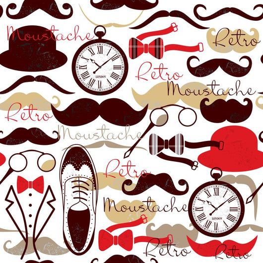 Retro Vintage Seamless Pattern Wall Decal Design 1