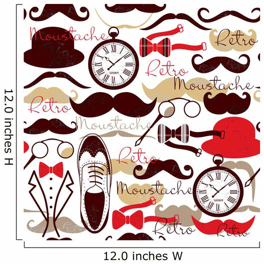 Retro Vintage Seamless Pattern Wall Decal Design 1