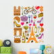 vector france icons set Wall Mural
