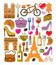 vector france icons set Wall Mural