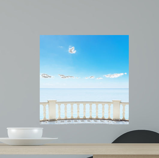 White Balcony on Terrace Near Sea 