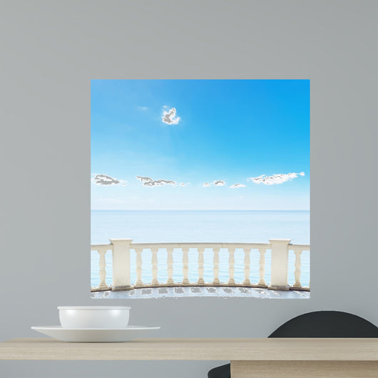 White Balcony on Terrace Near Sea 