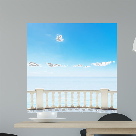 White Balcony on Terrace Near Sea 
