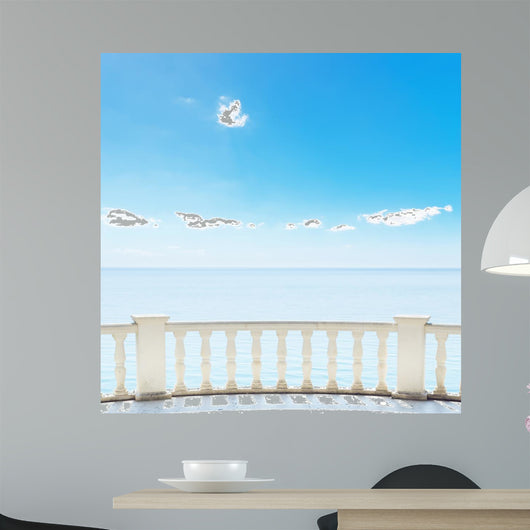 White Balcony on Terrace Near Sea 