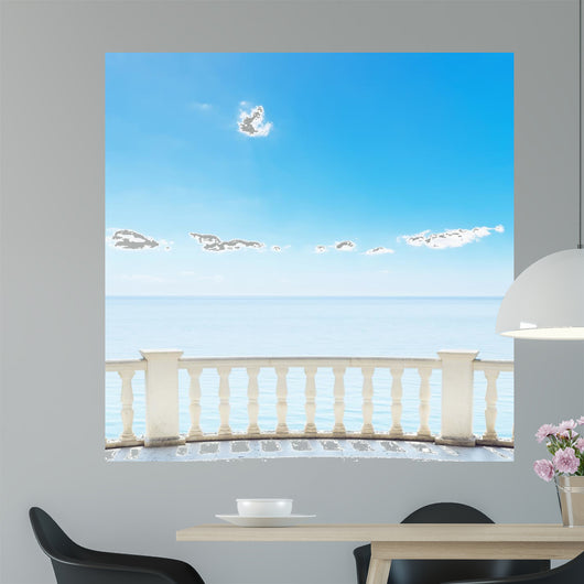 White Balcony on Terrace Near Sea 