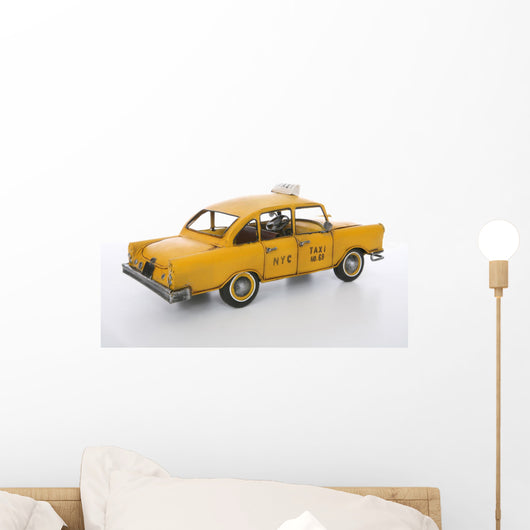 An old vintage taxi cab over a white background Wall Decal