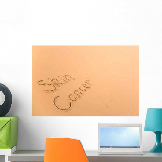 Skin Cancer Written Sand Wall Decal