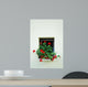 Window with flower on the white wall 