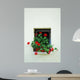 Window with flower on the white wall 