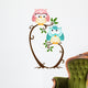Cute Couple Owls On The Tree Wall Decal