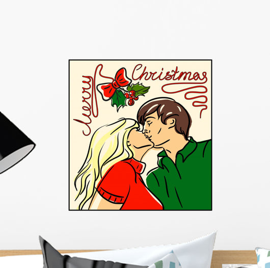 Merry Christmas Card with Wall Decal