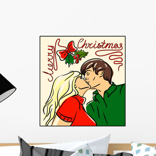Merry Christmas Card with Wall Decal