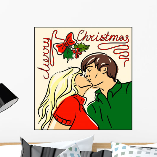 Merry Christmas Card with Wall Decal