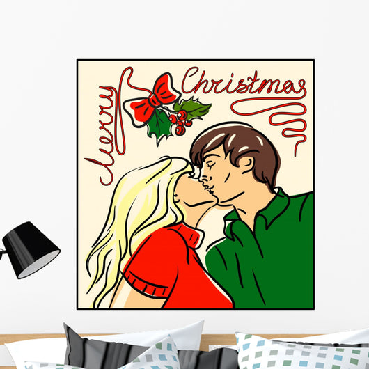 Merry Christmas Card with Wall Decal