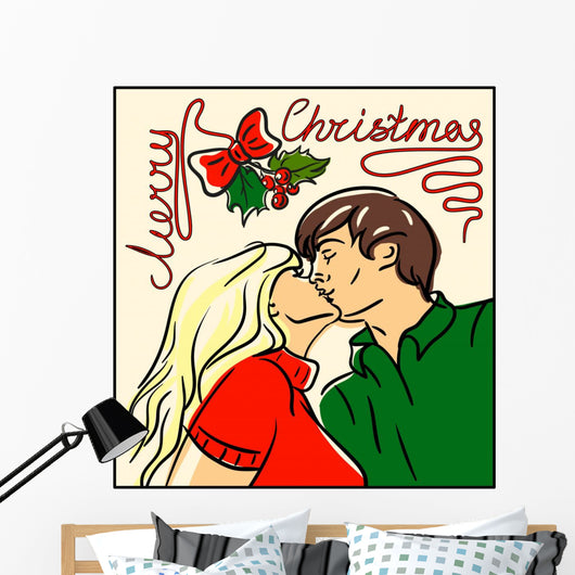 Merry Christmas Card with Wall Decal