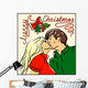 Merry Christmas Card with Wall Decal