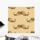 Hipster Mustache Colorful Seamless Wall Decal