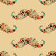 Hipster Mustache Colorful Seamless Wall Decal