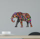 Cheerful Floral Elephant Wall Decal