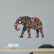 Cheerful Floral Elephant Wall Decal