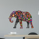 Cheerful Floral Elephant Wall Decal