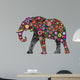 Cheerful Floral Elephant Wall Decal