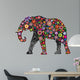 Cheerful Floral Elephant Wall Decal