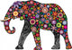 Cheerful Floral Elephant Wall Decal