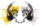 Horse fish with wings and splashes Wall Mural