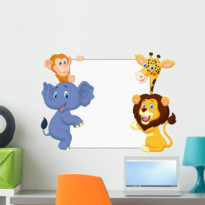 Wild Animal with Blank Wall Decal shown on a wall
