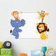 Wild animal with blank sign Wall Decal