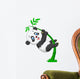 Cute panda cartoon climbing bamboo tree Wall Decal