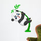 Cute panda cartoon climbing bamboo tree Wall Decal