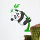 Cute panda cartoon climbing bamboo tree Wall Decal