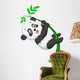 Cute panda cartoon climbing bamboo tree Wall Decal