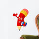 Pencil cartoon waving hand Wall Decal