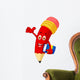 Pencil cartoon waving hand Wall Decal