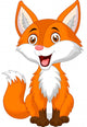 Cute fox cartoon Wall Decal