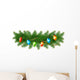Christmas background with colorful garland and fir branches. Vec 
