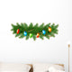 Christmas background with colorful garland and fir branches. Vec 