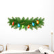 Christmas background with colorful garland and fir branches. Vec 