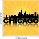 Chicago skyline reflected with sunburst illustration Wall Mural