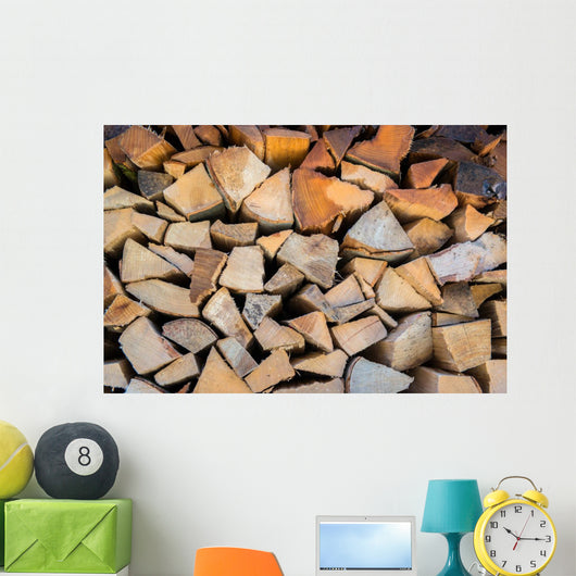 Dry Chopped Firewood Logs in a Pile 