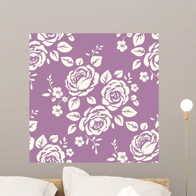 Floral Pattern Wall Decal shown on a wall
