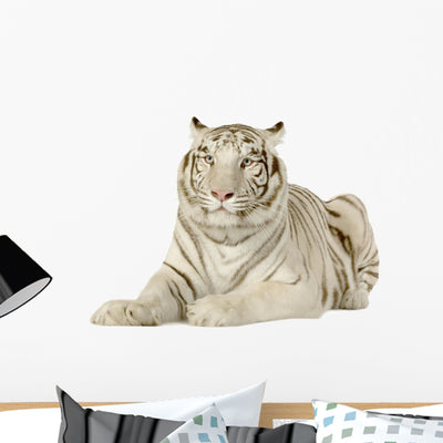 White Tiger Wall Decal shown on a wall
