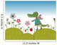 Little crocodile walking on flowering meadow Wall Mural